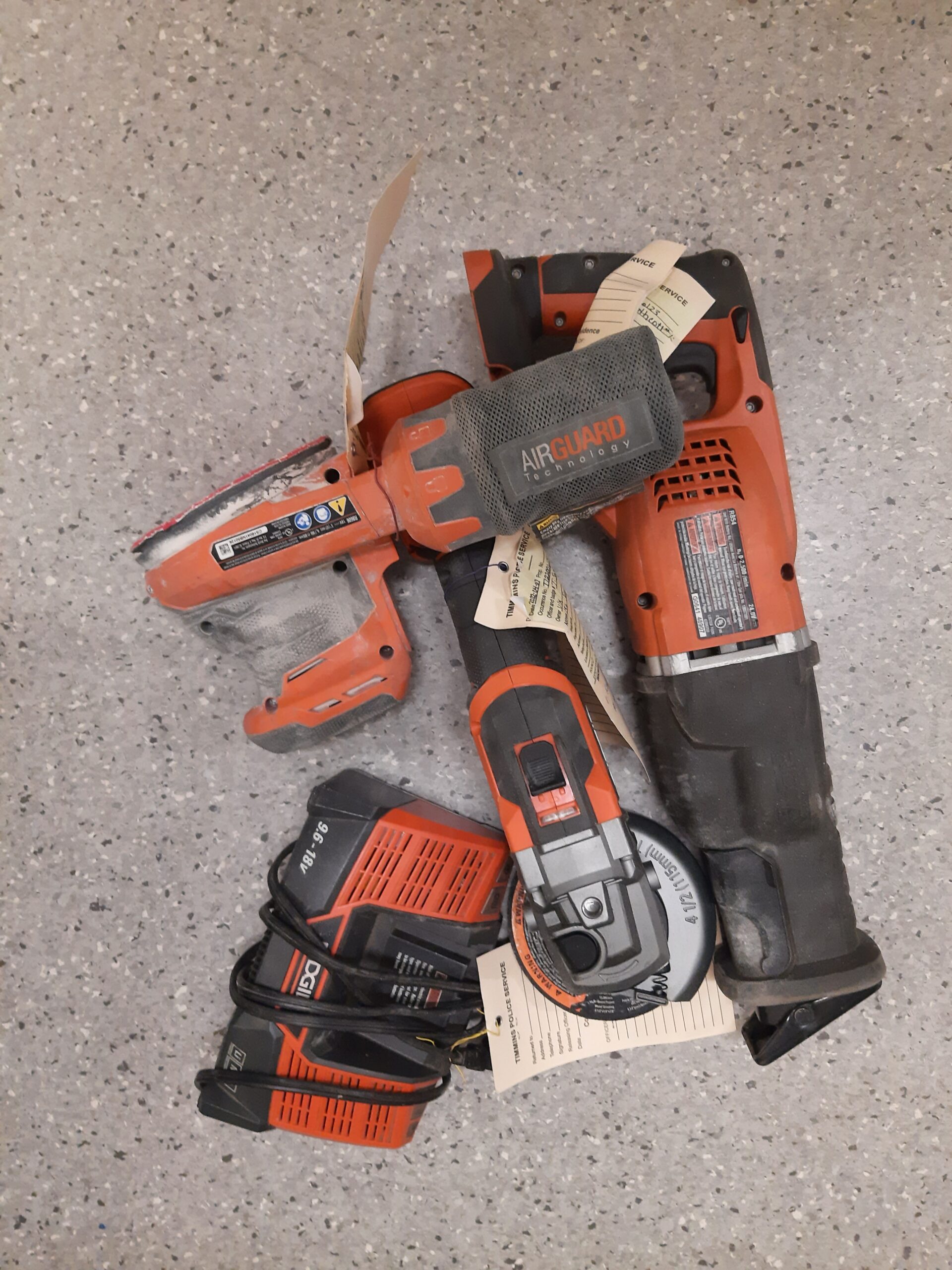 26-077-Sander, saw, grinder, charger and bag --no battery