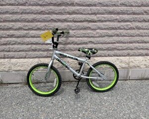 26-171- Youth BMX Bike Silver with Black & Lime Green