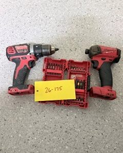 26-175 Milwaukee Drill, Hydraulic Driver w drill bits